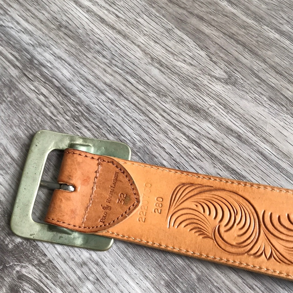 Brown leather belt